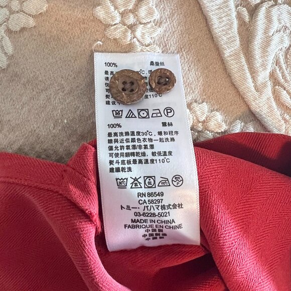 Tommy Bahama Red 100% Silk Short Sleeve Shirt! - Picture 7 of 16